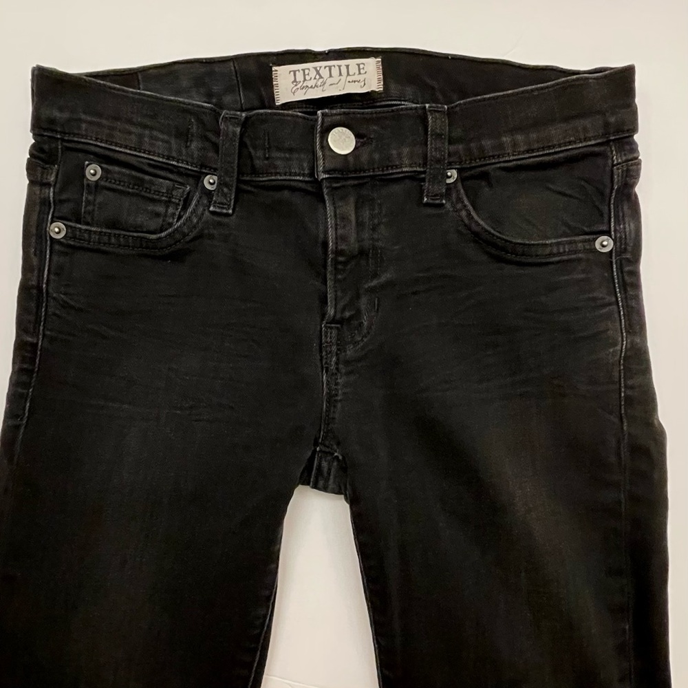 TEXTILE Elizabeth and James black stretchy skinny OZZY jeans pants Sz 28